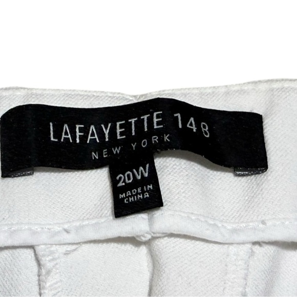 Lafayette 148 New York White Cropped Pants Plus Size 20W Stretch Trousers - Picture 6 of 11